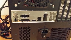 The I/O panel shield in place.